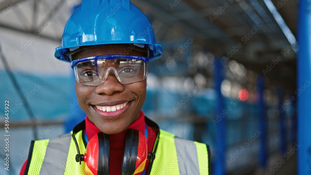 African american woman architect smiling confident standing at street African american woman architect smiling confident standing at street