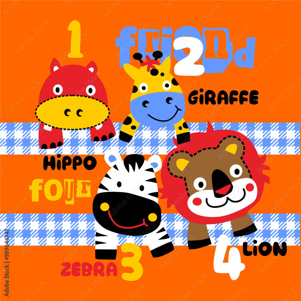 Fototapeta premium Animal friends cartoon vector design