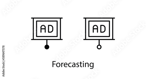 Forecasting icon stock illustration.