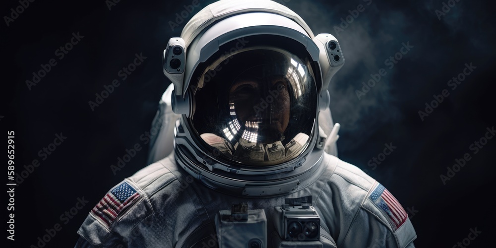 astronaut on dark bacgkround, space, scfi, generative ai astronaut on dark bacgkround, space, scfi, generative ai