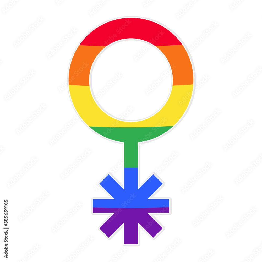 Questioning or queer sex gender symbol vector illustration in rainbow colors Questioning or queer sex gender symbol vector illustration in rainbow colors
