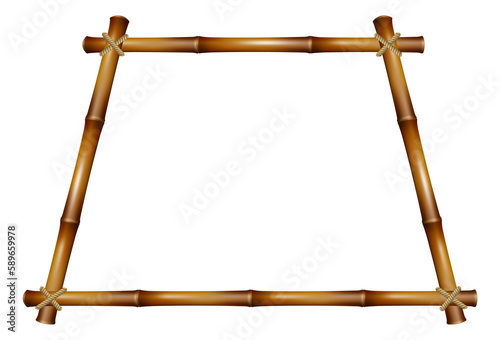 Decorative wooden stick frame. Tree branch border