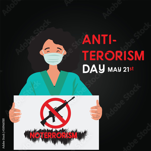  World anti- terrorism day social media banner design with gun