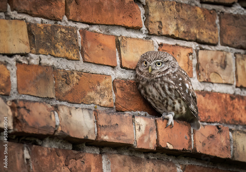 Photography Little owl ( Athene noctua ) close up