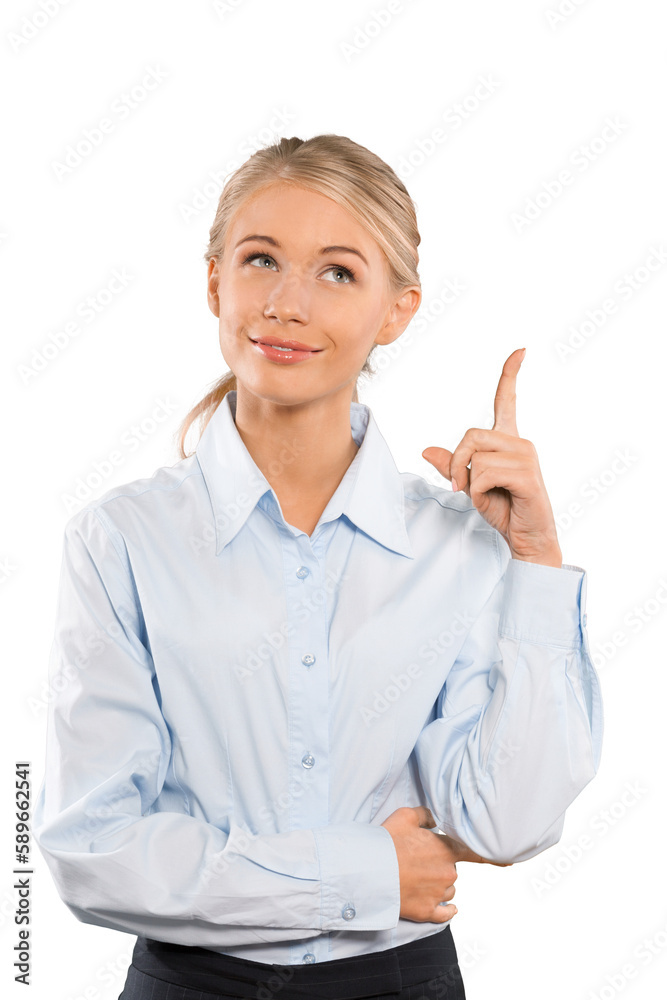 Beautiful young businesswoman with a bright idea Beautiful young businesswoman with a bright idea