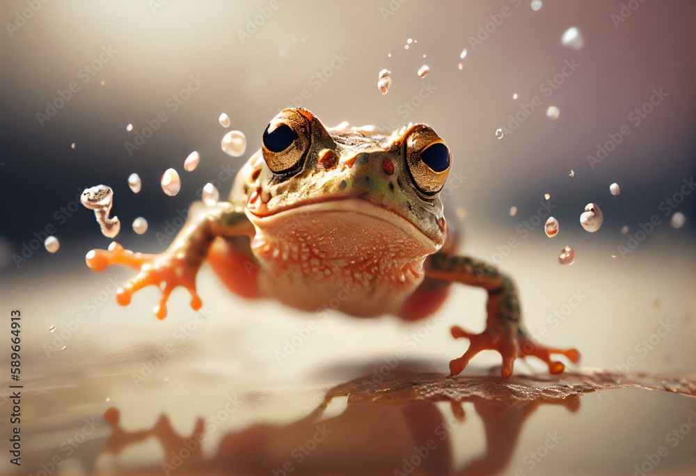 Insane Detail: Epic Composition Of A Playful Little Frog On White 