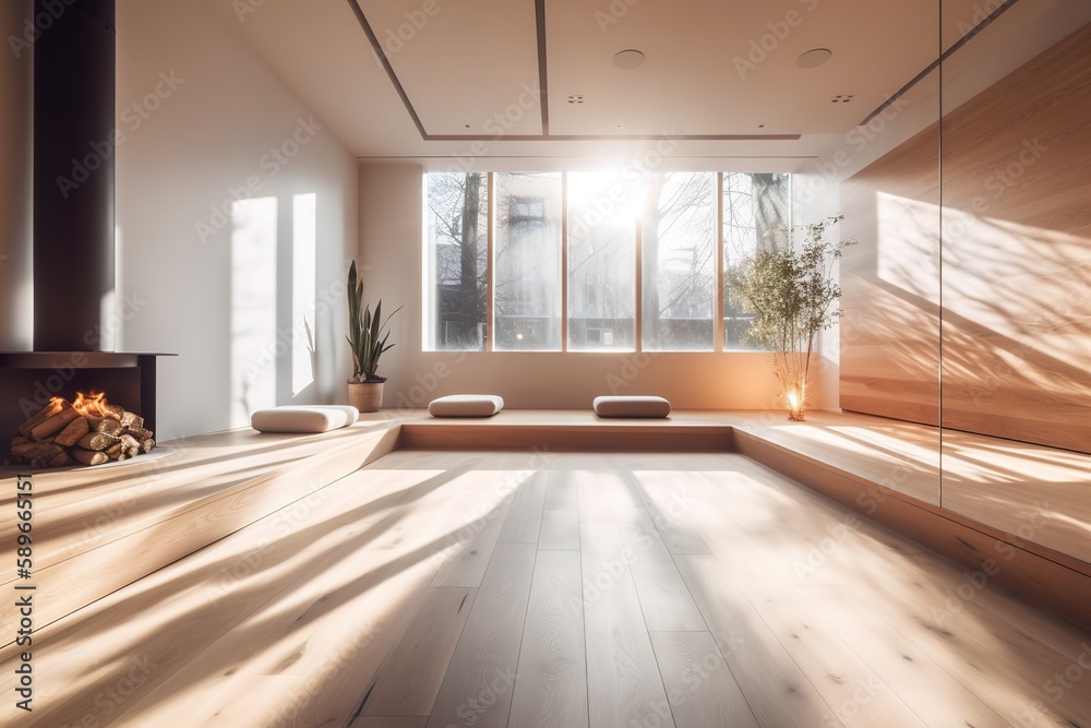 Fototapeta premium yoga room interior 