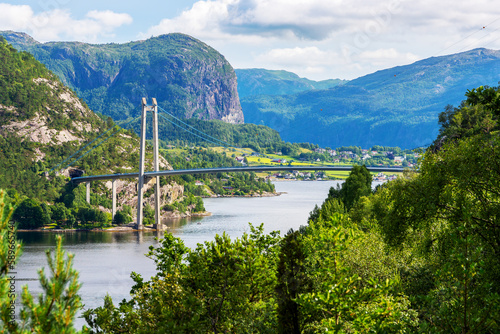 Lysefjord in South Norway, close to Stavanger, Rogaland; the fjord with the Prikestolen