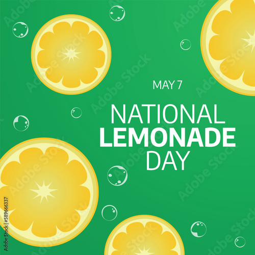 national lemonade day. lemonade vector illustration. lemon vector design. lemonade flat illustration with citrus and bubles.