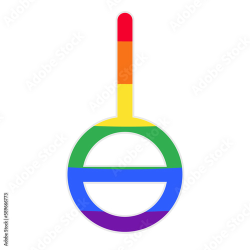 Asexual sex orientation gender symbol vector illustration in rainbow colors