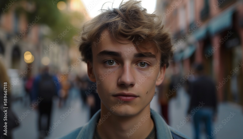Generative AI realistic portrait of a young, blond man Generative AI realistic portrait of a young, blond man