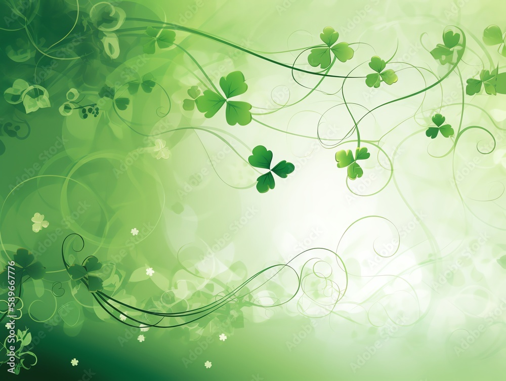 abstract background with clover leaves for St. Patrick's Day. abstract background with clover leaves for St. Patrick's Day.