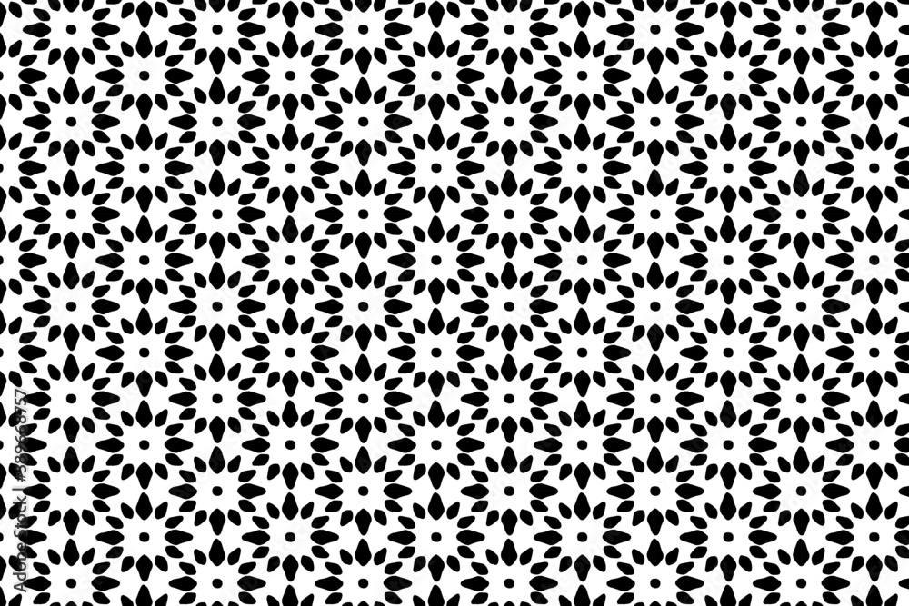 Seamless black and white geometric pattern. Tileable texture background.