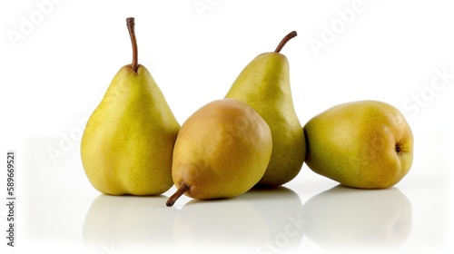pears on a white