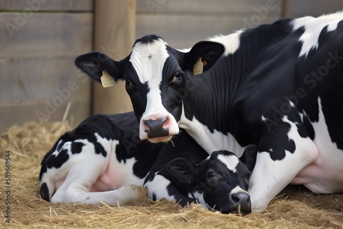 black and white cows