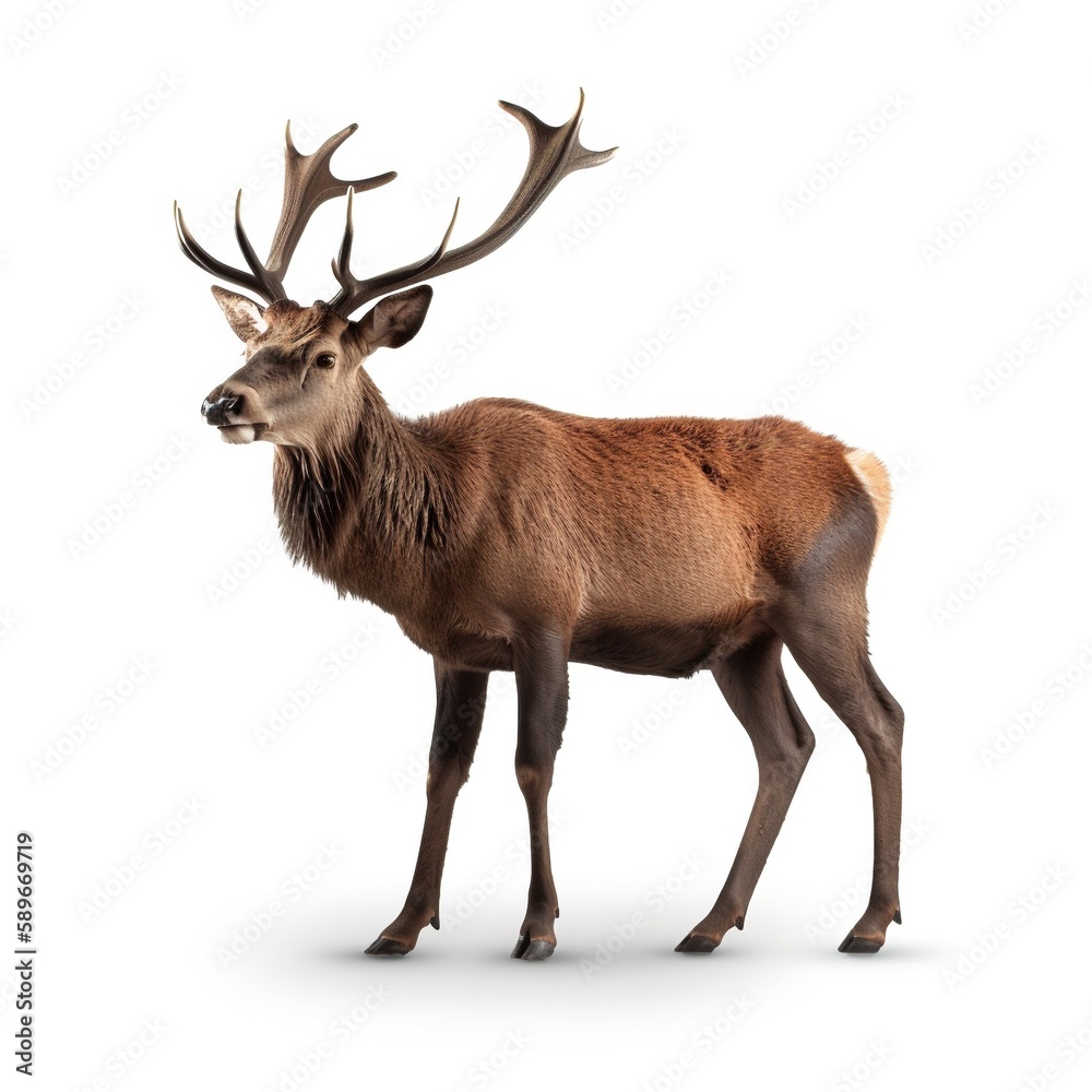Fototapeta premium deer isolated on white background