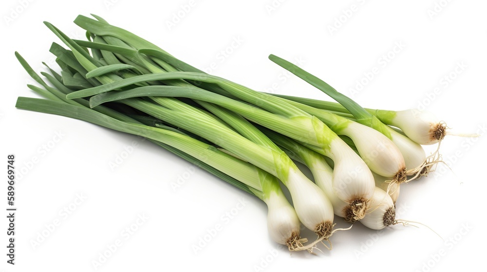 Fototapeta premium Green onion isolated on white background 