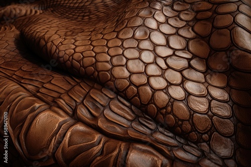 Genuine leather texture with imitation of exotic reptile with a matte surface, trendy background. AI generated © yuliachupina