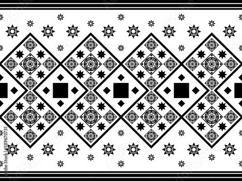 Abstract geometric seamless pattern. Black and white vector background. 