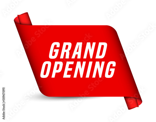 Colorful vector flat design banner grand opening. This sign is well adapted for web design.