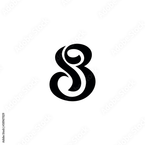 SB Initials logo design. Initial Letter Logo. Innovative high-tech logo template.