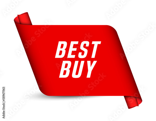 Colorful vector flat design banner best buy. This sign is well adapted for web design.