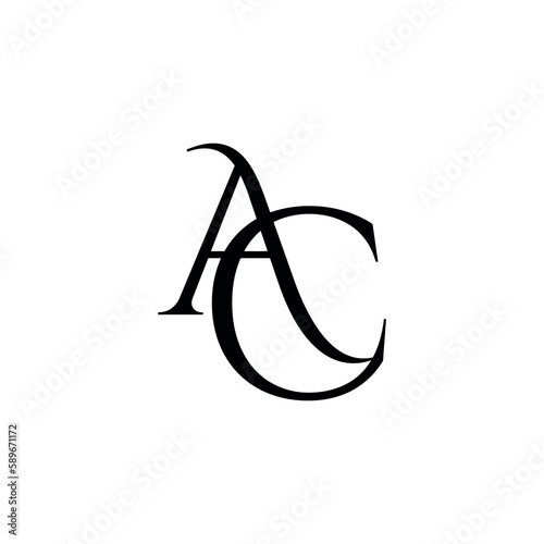 AC Initials logo design. Initial Letter Logo. Innovative high-tech logo template.