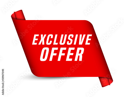 Colorful vector flat design banner excusive offer. This sign is well adapted for web design.