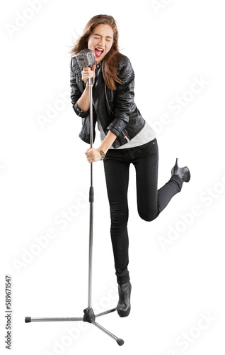 Foto Singing singer rock music retro microphone vintage microphone blonde