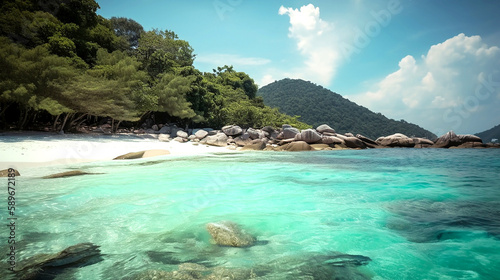 beautiful tropical island in Thailand  generative AI © Melinda Nagy