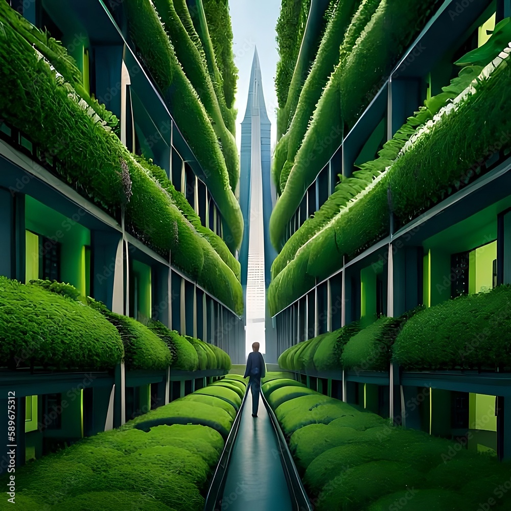 plant in the park with a man in the mittle, created using generative AI plant in the park with a man in the mittle, created using generative AI