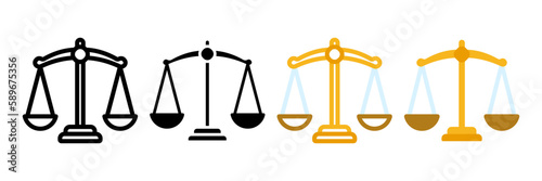 Scales icon. law sign for mobile concept and web design. vector illustration