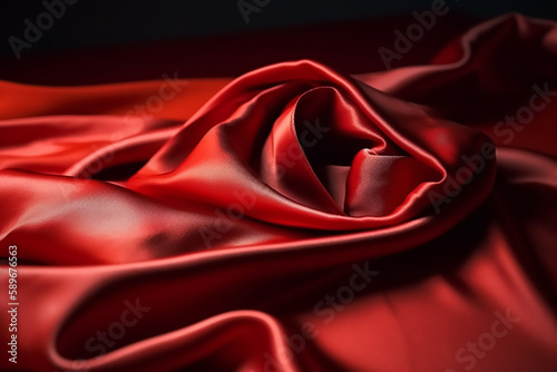 Beautiful shiny red abstract fabric background