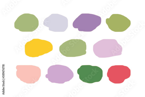 Colored spots, on a transparent background, for design, decoration and printing