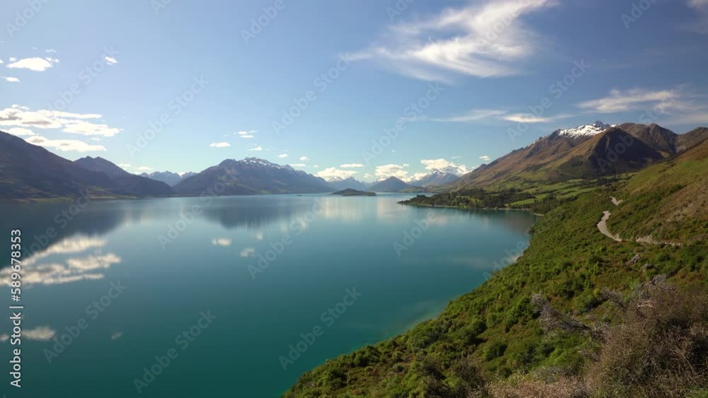 Panoramic view at Bennets Bluff in Lake wakatipu, Queenstown, New Zealand Panoramic view at Bennets Bluff in Lake wakatipu, Queenstown, New Zealand