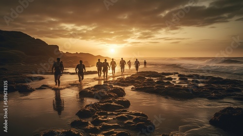 Adventure Seekers: Hiking and Enjoying Outdoor Sports and Activities in Scenic Landscapes. Generative AI