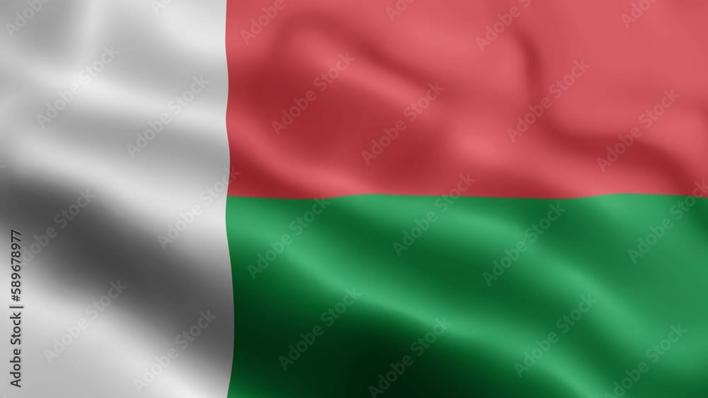 3D animation loop Madagascar flag