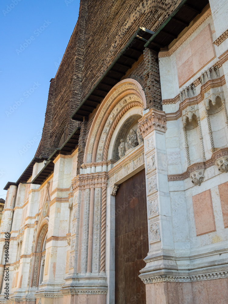 The unfinished facade of Basilica of San Petronio, Bologne