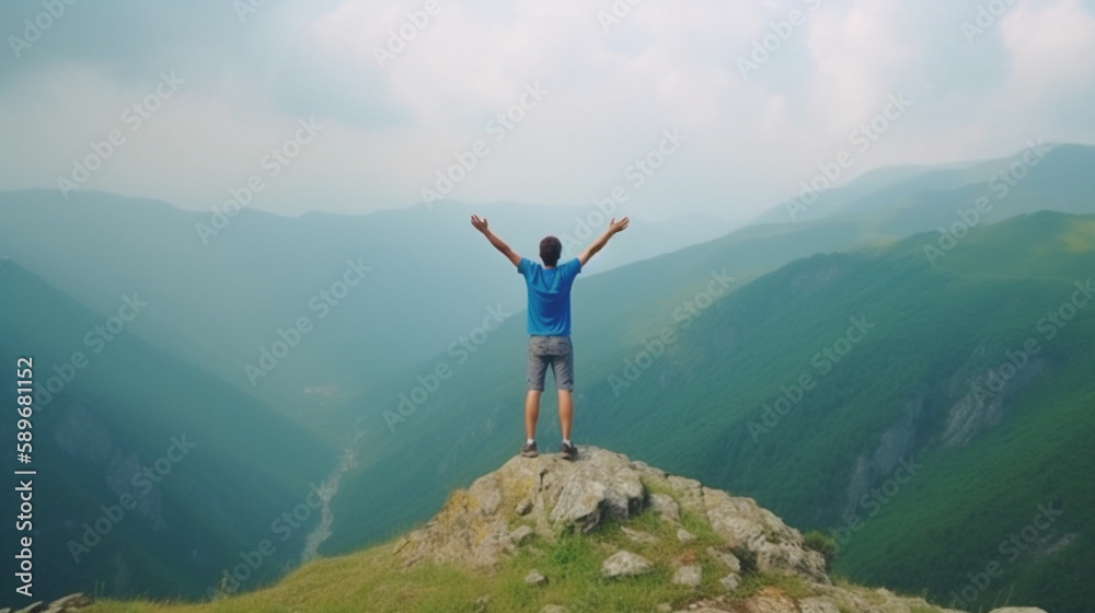 Fictional Person, Experience the Thrill of the Mountain Peak with Raised Arms , generated by IA
Fictional Person, Experience the Thrill of the Mountain Peak with Raised Arms , generated by IA
