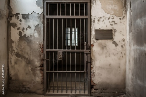à l'intérieur d'une prison, la porte de cellule ouverte - generative ai