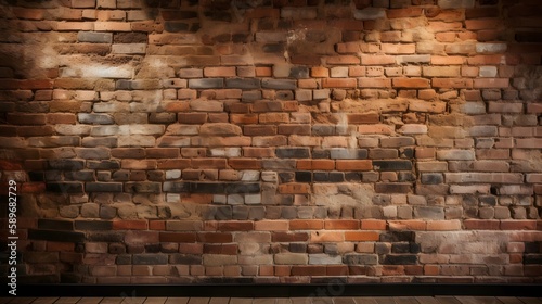 Rustic and industrial brick texture with a rough and textured appearance. Generative AI