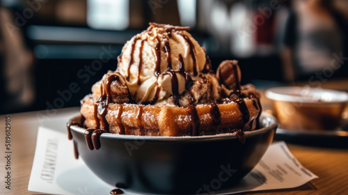 Churro Sundae-Ice Cream Dessert-Generative AI