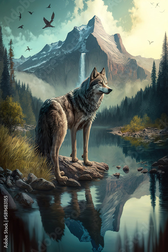 wolf in the forest