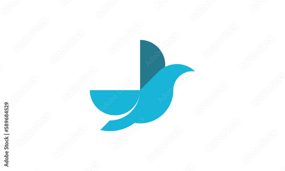 Creative Vector Illustration Business Logo Design. Flying Bird