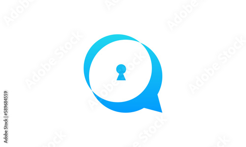 Creative Vector Illustration Business Logo Design. Private Chat Combination