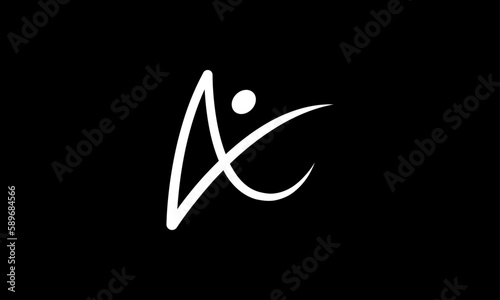 Creative Vector Illustration Business Logo Design. Happy People Letter X Combination