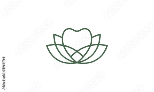 Creative Vector Illustration Business Logo Design. Lotus Dental Tooth Medical.