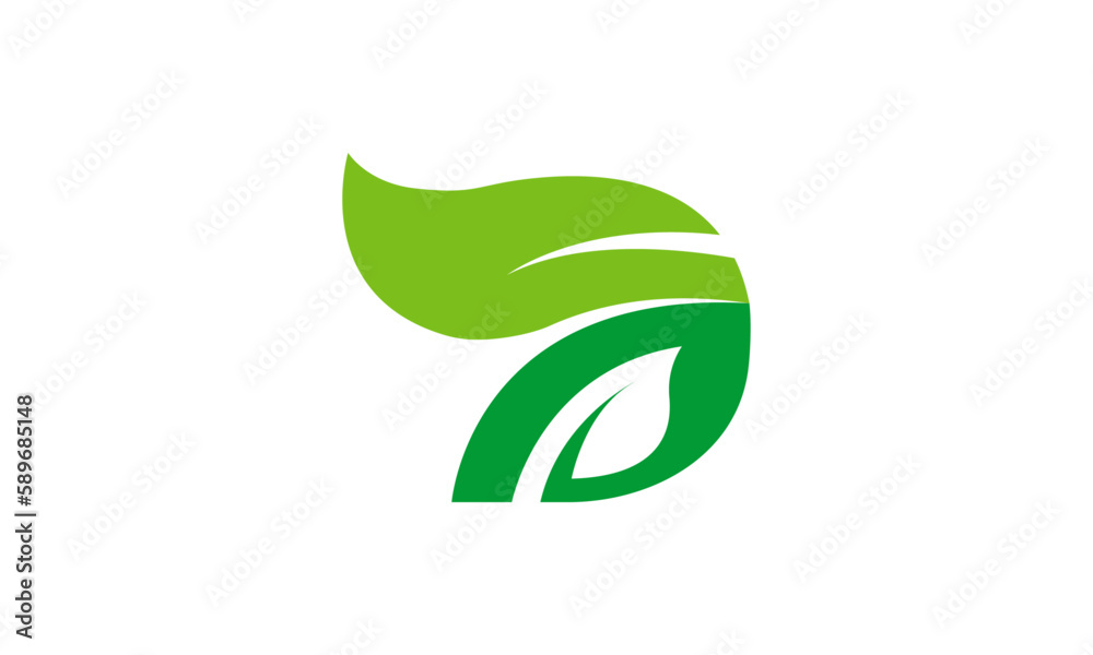 Creative Vector Illustration Business Logo Design. Initial Letter D with Nature Leaf Concept. Creative Vector Illustration Business Logo Design. Initial Letter D with Nature Leaf Concept.