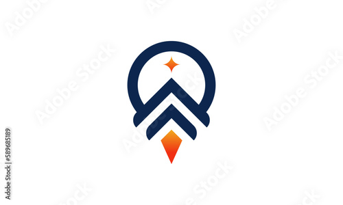 Free Download Creative Vector Illustration Business Logo Design. Military Arrow Pin Location Rocket Combination - GFXLoad