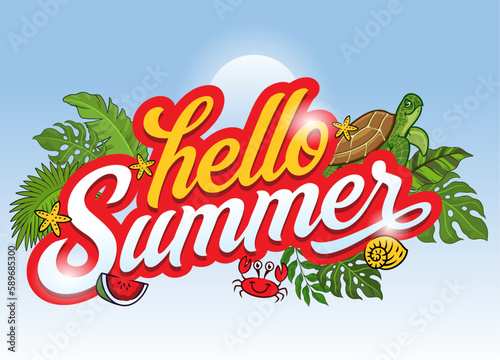Hello Summer Greeting Sunny Day Holiday
